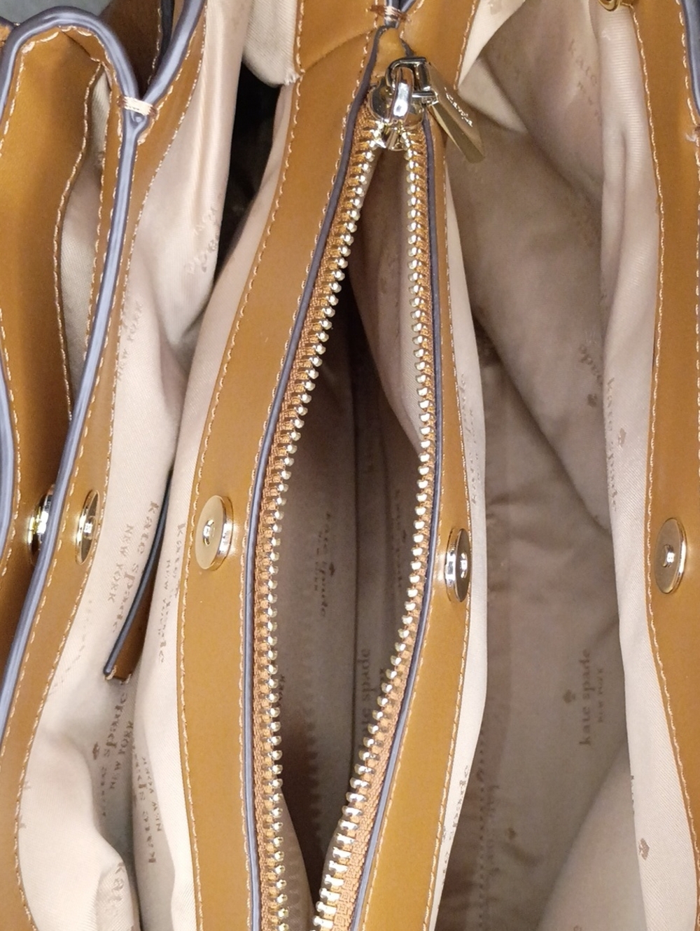kate spade Dumpling satchel in Gingerbread Tan Pebble leather - Picture 13 of 16